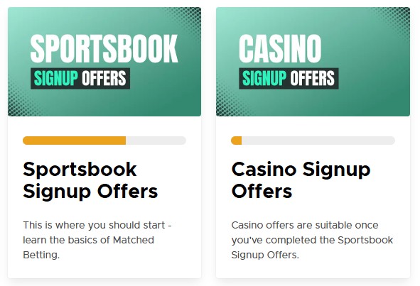Signup progress