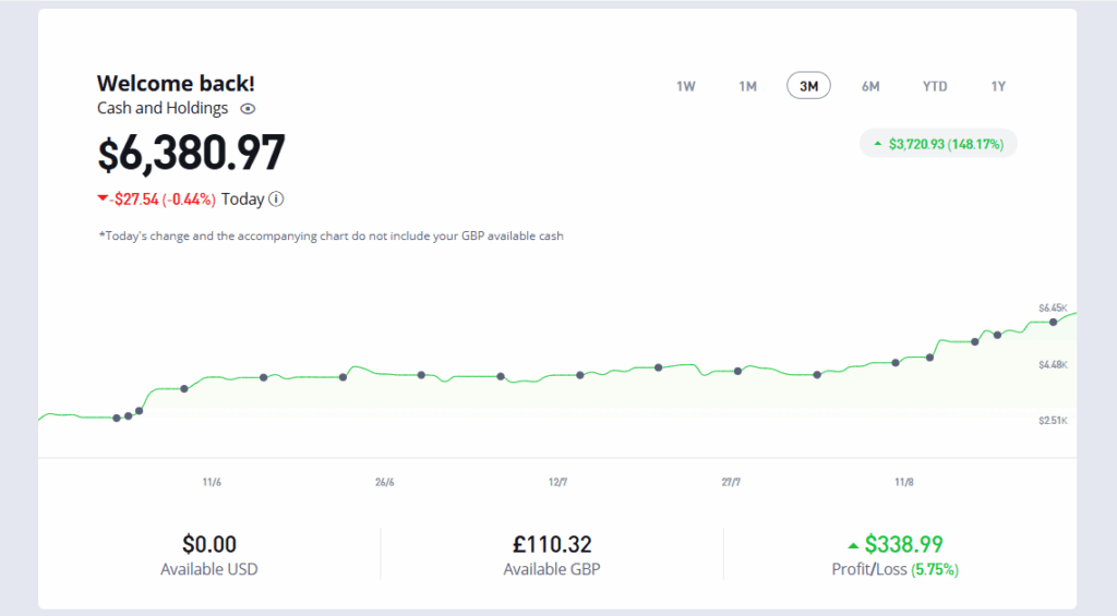 Tesla investment 2025 portfolio showing $6,380.97