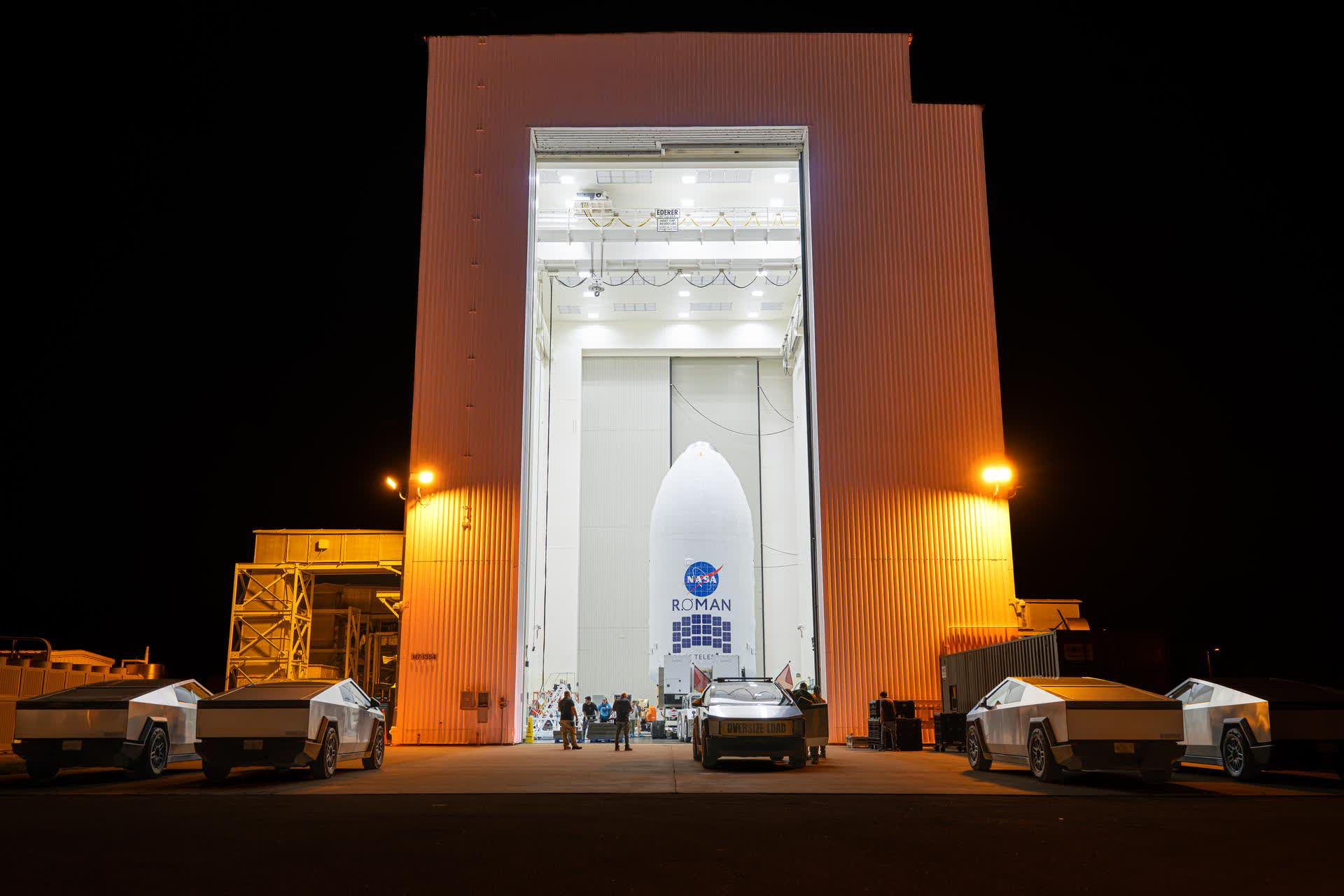 NASA Roman Space Telescope inside the Falcon Heavy fairing at Kennedy, NET 30 August